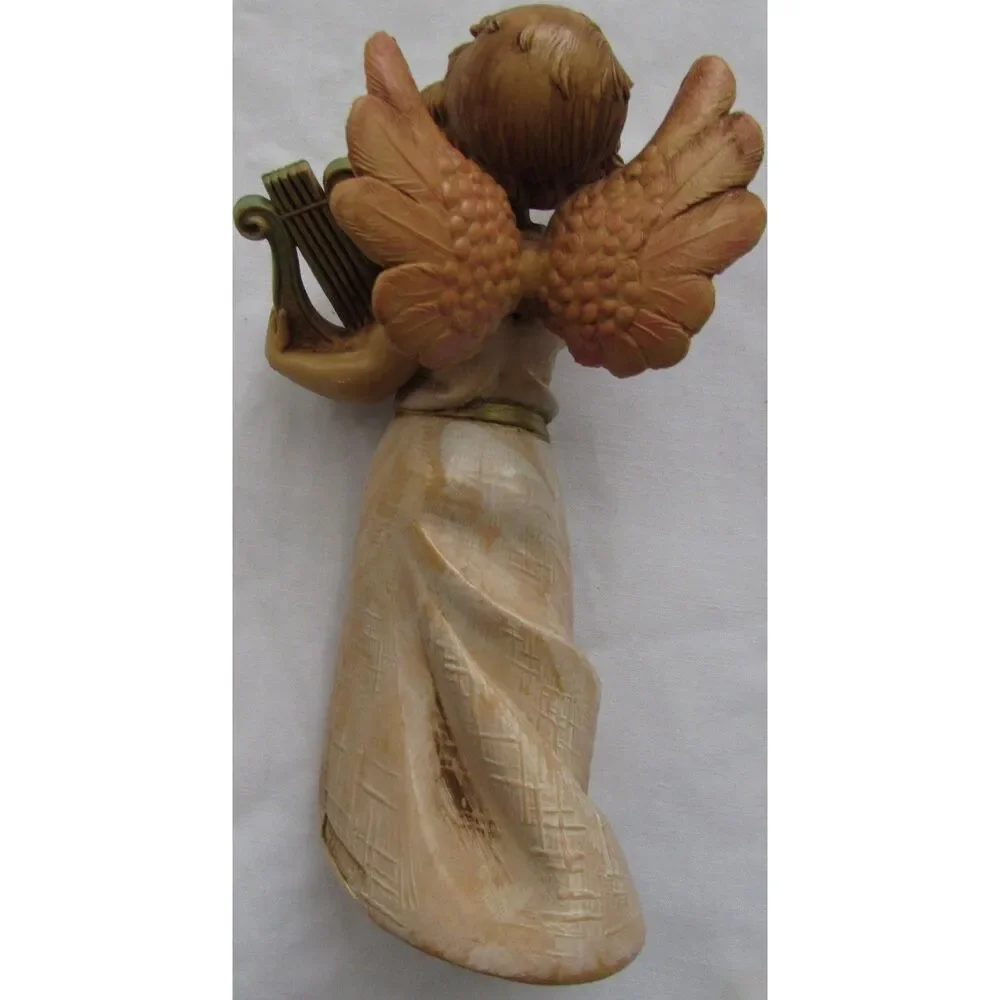 Vintage Angel playing harp Fontanini Italy 6